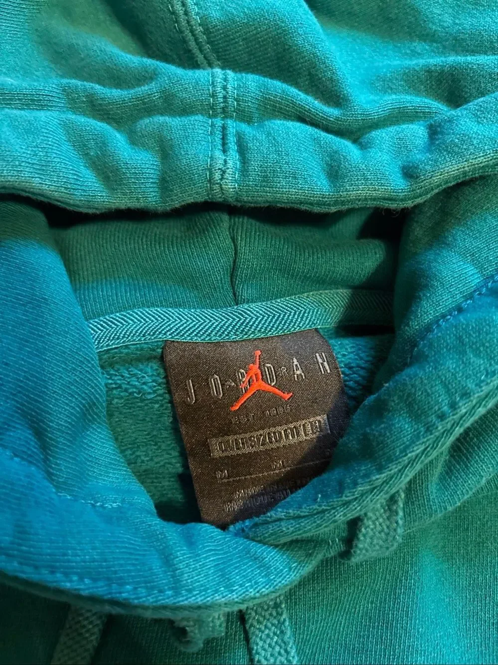 Jordan air teal green hoodie sweatshirt M logo